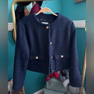 Abercrombie & Fitch Navy Jacket with Gold Accents